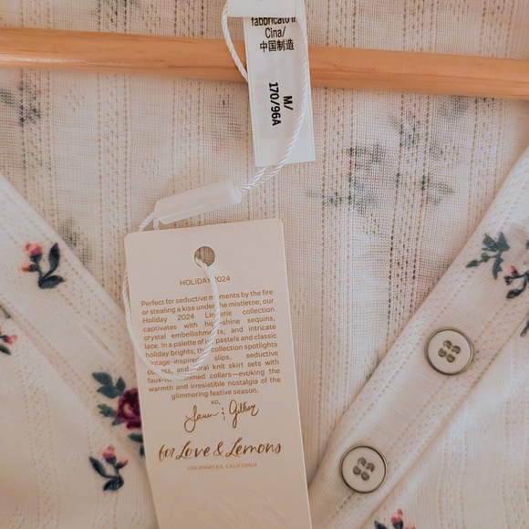 For Love And Lemons White Floral Pajama Set - Picture 2 of 6